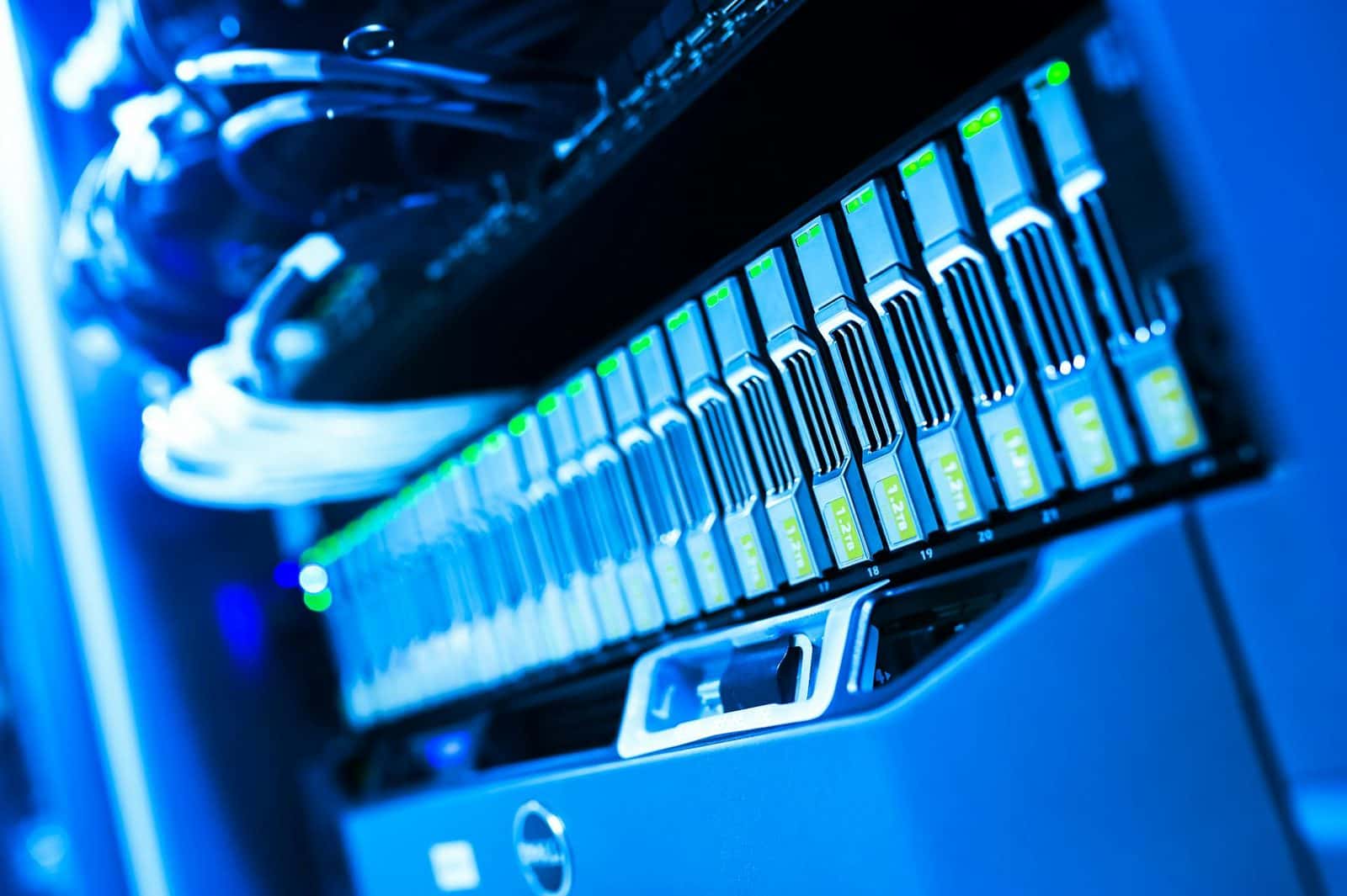 Server racks in a datacenter