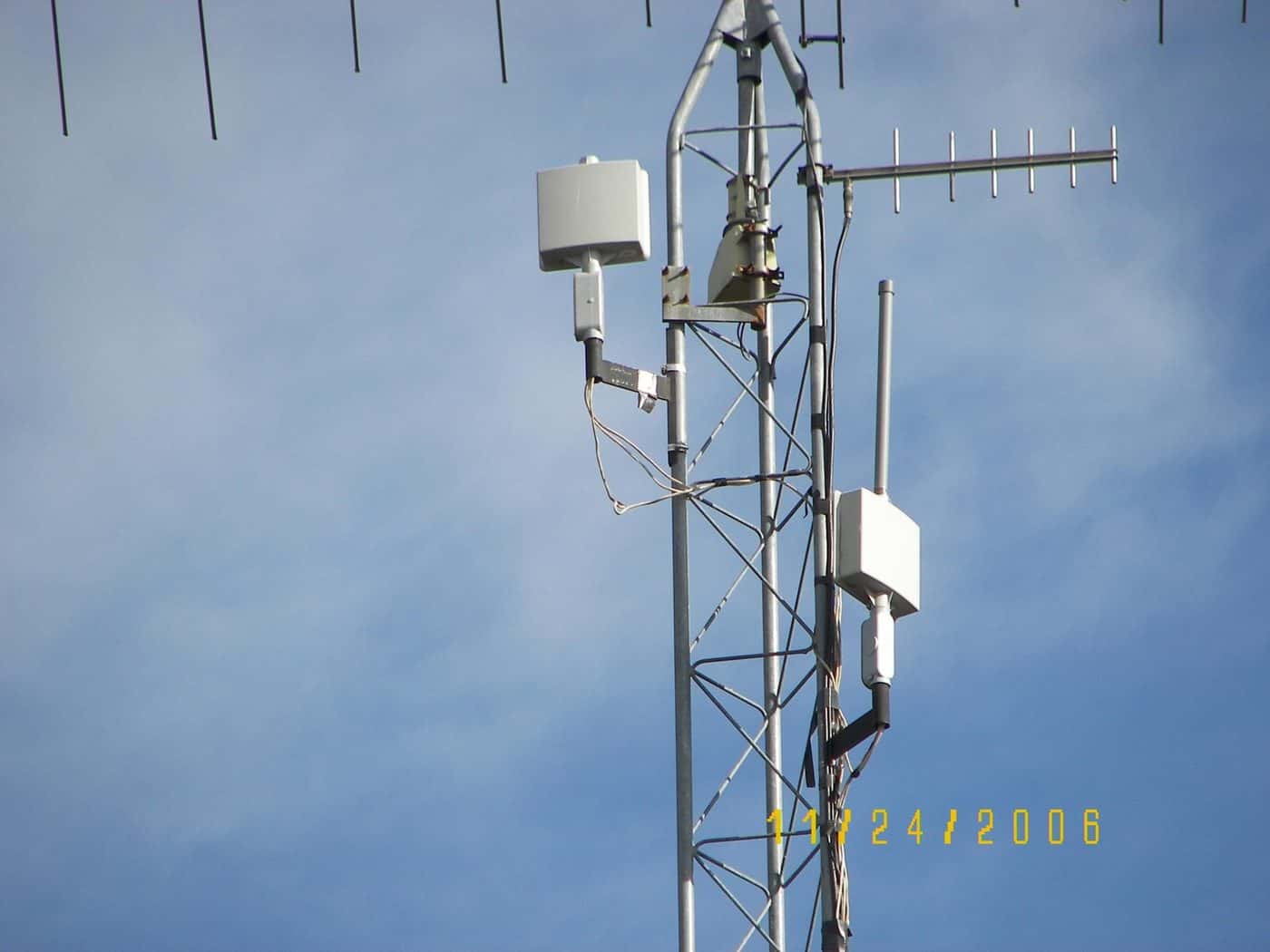 Succeed.Net radios mounted on a tower